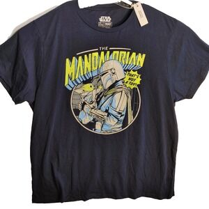 Disney Star Wars The Mandalorian Grogu T-Shirt Men's 3XL Blue Graphic Tee
